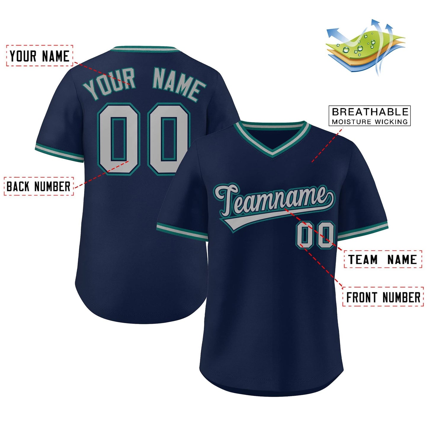 Custom Navy Gray Classic Style Outdoor Authentic Pullover Baseball Jersey Limited