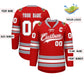 Custom Red White-Gray Lace-Up Neck Hockey Jersey Limited
