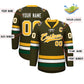 Custom Olive Yellow-White Lace-Up Neck Hockey Jersey Limited