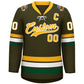 Custom Olive Yellow-White Lace-Up Neck Hockey Jersey Limited