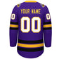 Custom Purple Yellow-Black Lace-Up Neck Hockey Jersey Limited