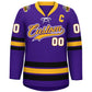 Custom Purple Yellow-Black Lace-Up Neck Hockey Jersey Limited