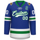 Custom Royal Kelly Green-White Lace-Up Neck Hockey Jersey Limited
