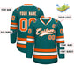 Custom Teal White-Orange Classic Style Hockey Jersey Limited