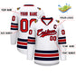 Custom White Red-Navy Classic Style Hockey Jersey Limited