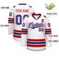 Custom White Royal White-Red Classic Style Hockey Jersey Limited
