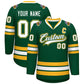 Custom Green White Green-Gold Classic Style Hockey Jersey