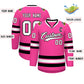 Custom Pink White-Black Classic Style Hockey Jersey Limited
