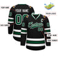 Custom Black Green-White Classic Style Hockey Jersey Limited
