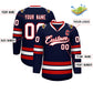 Custom Navy White-Red Classic Style Hockey Jersey Limited