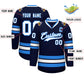 Custom Navy White-Powder Blue Classic Style Hockey Jersey Limited