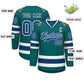 Custom Aqua Royal-White Classic Style Hockey Jersey Limited