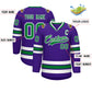 Custom Purple Kelly Green-White Classic Style Hockey Jersey Limited