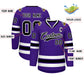 Custom Purple Black-White Classic Style Hockey Jersey Limited