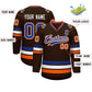 Custom Brown Royal White-Orange Classic Style Hockey Jersey Limited