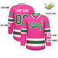 Custom Pink Kelly Green-White Classic Style Hockey Jersey Limited