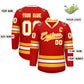 Custom Red Gold-White Classic Style Hockey Jersey Limited