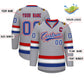 Custom Gray Royal White-Red Classic Style Hockey Jersey Limited