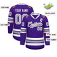 Custom Purple Gray-White Classic Style Hockey Jersey Limited