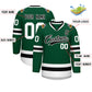 Custom Green Black-White Classic Style Hockey Jersey Limited