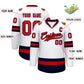 Custom White Red-Navy Classic Style Hockey Jersey Limited
