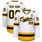 Custom White Black-Gold Classic Style Hockey Jersey
