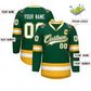 Custom Green White Green-Gold Classic Style Hockey Jersey Limited