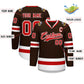 Custom Brown Red-White Classic Style Hockey Jersey Limited
