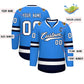 Custom Powder Blue White-Navy Classic Style Hockey Jersey Limited