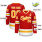 Custom Red Gold-White Classic Style Hockey Jersey Limited