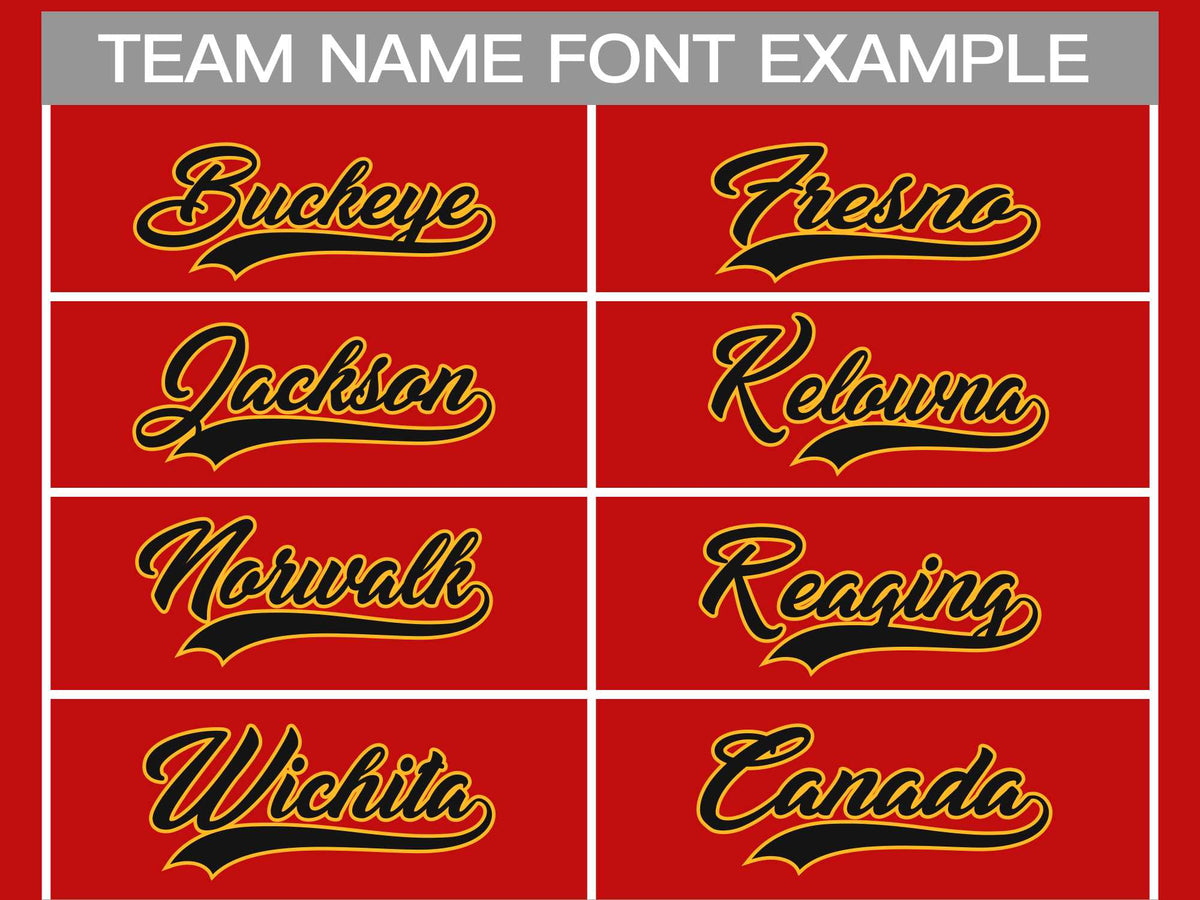 Custom Red Black-Gold Classic Style Hockey Jersey Limited