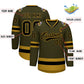 Custom Olive Black-Old Gold Classic Style Hockey Jersey Limited