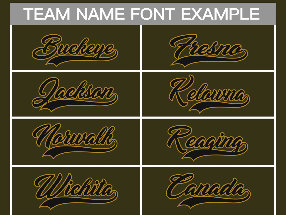 Custom Olive Black-Old Gold Classic Style Hockey Jersey Limited