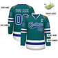 Custom Teal Royal-White Classic Style Hockey Jersey Limited