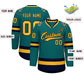 Custom Teal Gold-Navy Classic Style Hockey Jersey Limited