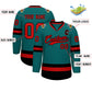 Custom Teal Red-Black Classic Style Hockey Jersey Limited