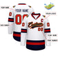 Custom White Navy Old Gold-Red Classic Style Hockey Jersey Limited