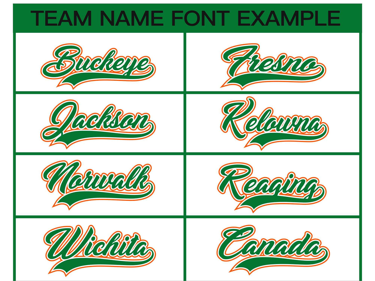 Custom White Kelly Green White-Orange Classic Style Hockey Jersey Limited