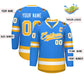 Custom Powder Blue Gold-White Classic Style Hockey Jersey Limited
