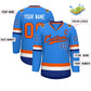 Custom Powder Blue Orange-Royal Classic Style Hockey Jersey Limited