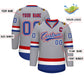 Custom Gray Royal White-Red Classic Style Hockey Jersey Limited