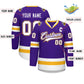Custom Purple White Purple-Gold Classic Style Hockey Jersey Limited