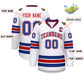 Custom White Red White-Royal Classic Style Hockey Jersey Limited