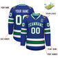 Custom Royal White-Kelly Green Classic Style Hockey Jersey Limited