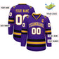 Custom Purple Gold Purple-White Classic Style Hockey Jersey Limited