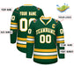 Custom Green White-Gold Classic Style Hockey Jersey Limited