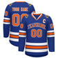 Custom Royal Orange Royal-White Classic Style Hockey Jersey