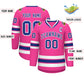 Custom Pink Royal-White Classic Style Hockey Jersey Limited
