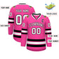 Custom Pink White-Black Classic Style Hockey Jersey Limited
