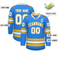 Custom Powder Blue White-Gold Classic Style Hockey Jersey Limited